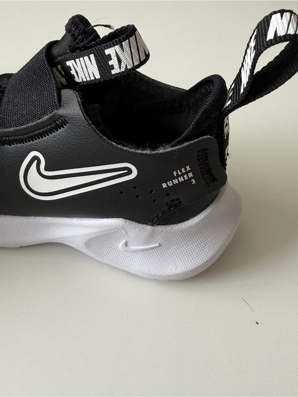 Nike Flex Runner 3 Black and White Slip-On Infant Toddler Sneakers - size 5C